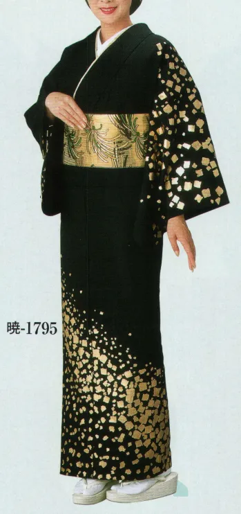 踊り衣装・着物 踊り衣装 日本の歳時記 1795 一越金箔絵羽 暁印（反物） 祭り用品jp