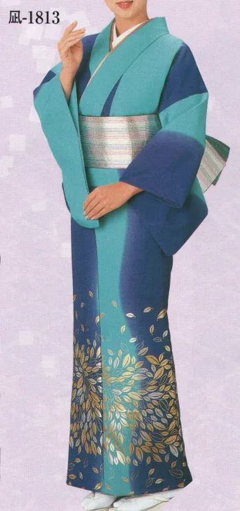 踊り衣装・着物 踊り衣装 日本の歳時記 1813 金箔絵羽 凪印（反物） 祭り用品jp