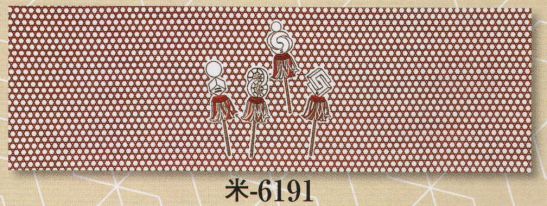 日本の歳時記 6191 シルクプリント手拭 米印 纏/籠目