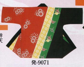 日本の歳時記 9071 シルクプリント袢天 発印 肩山切替仕立