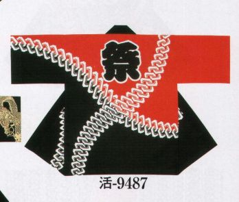 日本の歳時記 9487 シルクプリント袢天 活印（セット帯付） 祭