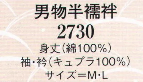 日本の歳時記 2730 男物半襦袢  サイズ／スペック