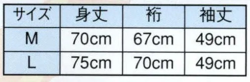 日本の歳時記 2735 男物半襦袢  サイズ／スペック