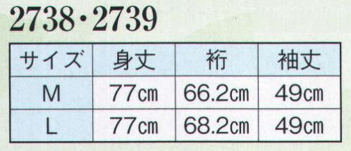 日本の歳時記 2739 夏用男物半襦袢  サイズ表