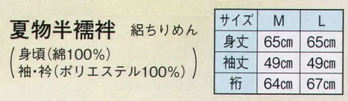 日本の歳時記 2789 夏物半襦袢  サイズ／スペック