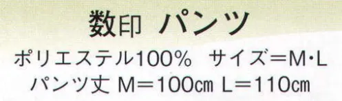 日本の歳時記 508 パンツ 数印  サイズ／スペック