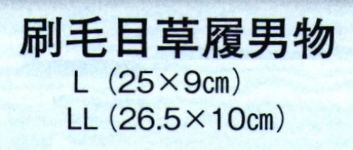 日本の歳時記 6031 刷毛目草履男物（スポンジ底・ビニール表）  サイズ／スペック