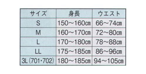 日本の歳時記 702 白パンツ（大人用） ※701より厚手の生地を使用しています。 サイズ／スペック