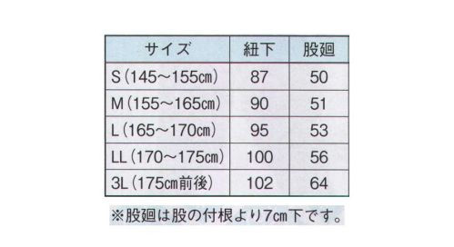 日本の歳時記 715 袷せ股引（紺）裏布付  サイズ／スペック