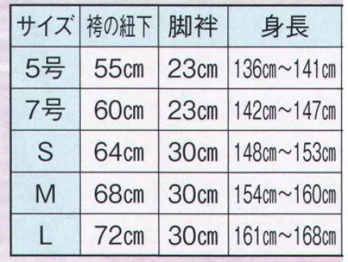 日本の歳時記 7726 たっつけ風袴 丼印  サイズ／スペック