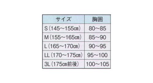 日本の歳時記 780-1 紺腹掛（大人用）  サイズ／スペック