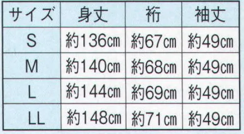 日本の歳時記 864 神職寺用 夏用着物 仕立上り サイズ／スペック