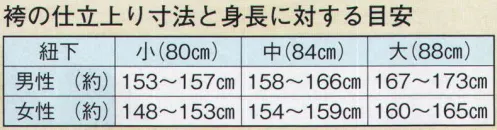 日本の歳時記 8664 踊り袴 燕印(馬乗り仕立)  サイズ／スペック