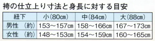 日本の歳時記 8667 踊り袴 鋼印（馬乗り仕立）  サイズ／スペック