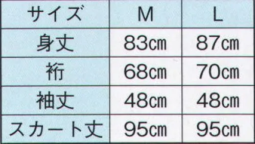 日本の歳時記 8994 ちりよけコート 二部式 黛印  サイズ／スペック