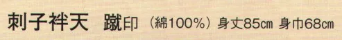 日本の歳時記 9731 刺子袢天 蹴印  サイズ／スペック