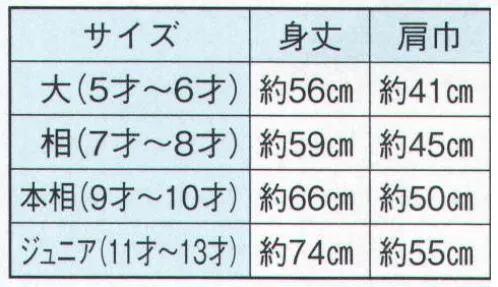 日本の歳時記 9844 袖なし子供袢天 企印  サイズ／スペック