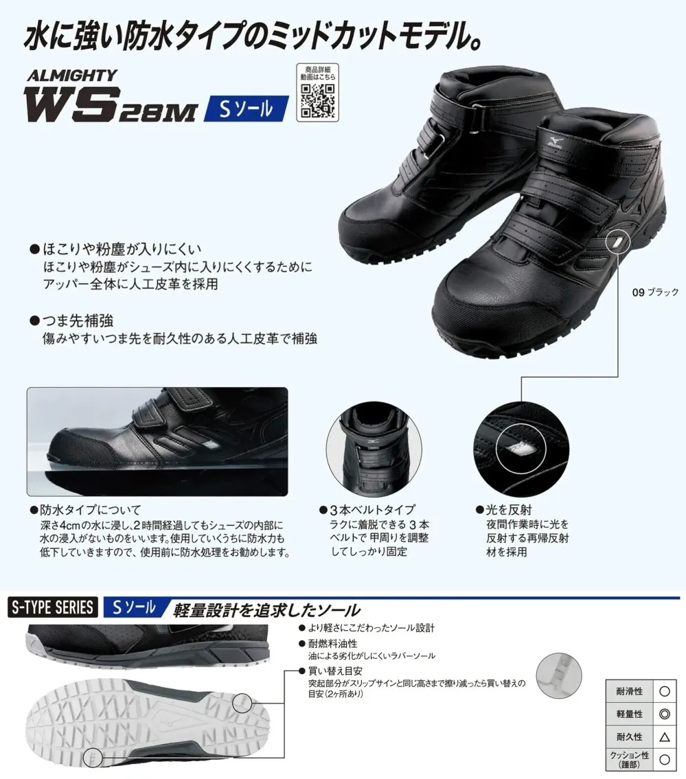 ミズノ F1GA200709 オールマイティ WS 28M サイズ・スペック