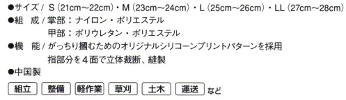 ミズノ F3JGS80509 ワークグラブ シリコーングリップタイプ ガッチリつかむ、オリジナルシリコーンプリントパターンがっちり掴むためのオリジナルシリコーンプリントパターンを採用指部分を4面で立体裁断、縫製組立、整備、軽作業、草刈、土木、運送などに※この商品はご注文後のキャンセル、返品及び交換は出来ませんのでご注意下さい。※なお、この商品のお支払方法は、先振込(代金引換以外)にて承り、ご入金確認後の手配となります。 サイズ／スペック