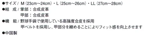 ミズノ F3JGS90209 ワークグラブ甲ベルト・厚手合成皮革タイプ 野球手袋で使用している高強度合皮を採用甲ベルトを採用し、高部分を縮めることによりフィット感を向上させます組立、整備、配管、草刈、建築などに※この商品はご注文後のキャンセル、返品及び交換は出来ませんのでご注意下さい。※なお、この商品のお支払方法は、先振込(代金引換以外)にて承り、ご入金確認後の手配となります。 サイズ／スペック