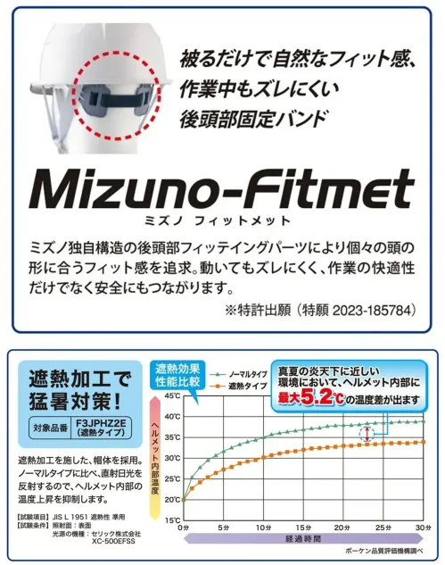 ミズノ F3JPHZ2E0109FLV 産業用ヘルメット FT01(遮熱タイプ)(スモークバイザー・墜落時保護用樹脂ライナー・通気孔)（受注生産） サイズ／スペック