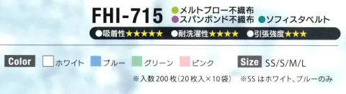 日本フィットフード FHI-715 フィットインナー 耳出しタイプ（200枚入り） ●耳出しデザインが快適感をさらにUP！・メガネが直接かけられます。・毛髪落下を厳重に防止。・通気性、通音声が画期的に向上。・吸汗、拡散に優れた素材「ソフィスタ」採用。・頭巾によるインナーキャップのズレを軽減。（切れ毛防止）・10回程度洗濯OK。※200枚入り（20枚入り×10袋）フィットインナー優れた素材と経済性が、あなたの衛生環境を守ります。フード・キャップの中に装着し、毛髪落下を徹底ガード。洗濯もできる経済的なインナーです。※この商品はご注文後のキャンセル、返品及び交換は出来ませんのでご注意下さい。※なお、この商品のお支払方法は、先振込(代金引換以外)にて承り、ご入金確認後の手配となります。 サイズ／スペック