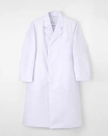ナガイレーベン EP-110 男子シングル診察衣長袖 ドクターウェアのトラディショナル。45番双糸。厚みがありしっかりしている。表面は均一で滑らか。