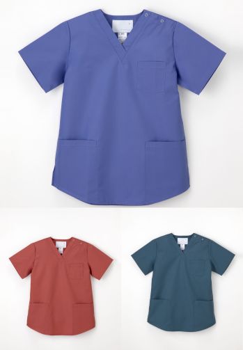 手術衣 半袖ジャケット（ブルゾン・ジャンパー） ナガイレーベン ES-8662 女子スクラブ 医療白衣com