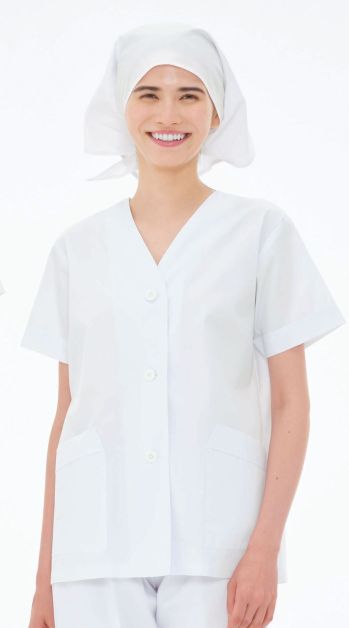 ナガイレーベン NP-422 女子食品衣半袖 三角巾は別売りです。
