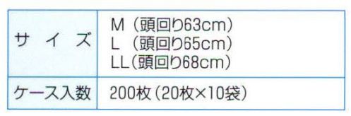 日本メディカルプロダクツ EL-480B エレクトネット帽（200枚入） ※製品天井部に使用している原料の製造中止に伴い、2021年9月より順次仕様変更現行品:レーヨン不織布変更品:レーヨン/ポリエステル不織布※日本メディカルプロダクツ(株)にて定める性能及び品質に関する基準に変更はございません。不電荷のパワーで毛髪を強力キャッチ！！数回洗濯可能な高耐久性タイプです。バンド付きで毛髪のはみ出し防止を強化バンドが汗止めになります天井がメッシュで通気性に優れています■ケース入り数200枚食品加工・精密機器・薬品工場などの清潔な職場環境をつくります。清浄空間を要求される作業空間で活躍します。通気性に優れ、ムレ感がありません。軽く着用感にも配慮しました。ゴム部分など伸縮性も工夫。帯電荷のパワーで毛髪を強力キャッチ。エレクトネットは極細繊維の不織布でつくられています。特殊な方法で帯電（エレクトレット）化した不織布の一本一本の繊維が常に電気分解を保持し周囲に電界を形成します。そのため、強力な吸着力を持ち、目に見えないミクロのホコリから抜け毛やフケなどを強力にキャッチします。※洗濯方法:キャップをより長持ちさせるコツとしまして、洗濯は手で軽く押し洗いして、手で絞らないようにしてください。洗濯機の場合は洗濯ネットに入れ、短時間弱い水流で洗い、脱水は脱水機を使用してください。数回の洗濯が可能です。交換の目安は2週間～1ヶ月です。※この商品はご注文後のキャンセル、返品及び交換は出来ませんのでご注意下さい。※なお、この商品のお支払方法は、先振込（代金引換以外）にて承り、ご入金確認後の手配となります。 サイズ／スペック