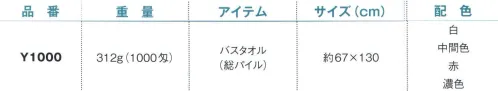 野村作 20610160-A 1000匁ヨシトボーカラータオルY1000 バスタオル(総パイル)中間色(10枚入) 伝統の製法にこだわり、“綿”本来の吸水性を活かしたタオル。「日本のタオル産業発祥の地」として120年の歴史を持つ大阪泉州。タオルが織り上がった後に“晒し”の工程を行う、伝統の後晒(あとざらし)製法で仕上げられた泉州タオルは、ふんわりとやわらかく、吸水性に優れています。※この商品は1000匁バスタオル(総パイル)です。※10枚入りです。※この商品はご注文後のキャンセル、返品及び交換は出来ませんのでご注意下さい。※なお、この商品のお支払方法は、先振込（代金引換以外）にて承り、ご入金確認後の手配となります。 サイズ／スペック