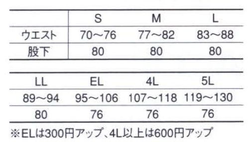 コーコス信岡 A-3363 ツータックスラックス（脇シャーリング） 「ANDARE SCHETTI FUNZIONE」グットデザイン賞受賞の完全リサイクル対応。表面に突起物が出ていないJIS帯電防止仕様。”ファンジオーネ（機能）”の名を持つニューアイテム。デザインと機能性を求めるワーカー待望のウエアが、完全リサイクル対応でデビュー。吸汗速乾メッシュで構成された衿腰のベンチレーションと排気効率を高める衿部のベンチレーションによるWウエンドウ排気システム、それが『クーリッシュ ウインドウ』。いつでも衿元快適爽快に！！『クーリッシュ ウエンドウ』とは、暑さを一番感じる首元の熱気を逃がすベンチレーションシステムです。「クーリッシュ ウインドウ』を採用することにより衿元から体温の上昇を抑え、快適性をキープします。JIS帯電防止（JIS T8118対応）ウエアは、ガスや電気等の危険な現場にも対応。再生繊維使用の完全リサイクルで、地球にも優しい。厳しい基準を持つ〈JIS T8118〉をクリア。不快なパチパチやまとわりつきを解消しました。またチリ・ホコリの付着や可燃性物質などへの引火・爆発を防止。 サイズ／スペック