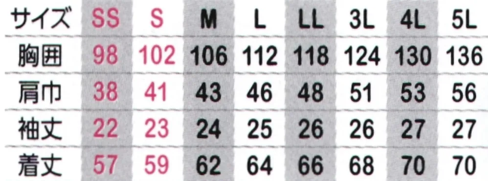 コーコス信岡 AE-9050_A エコ・ストレッチ半袖ブルゾン サイズ・スペック