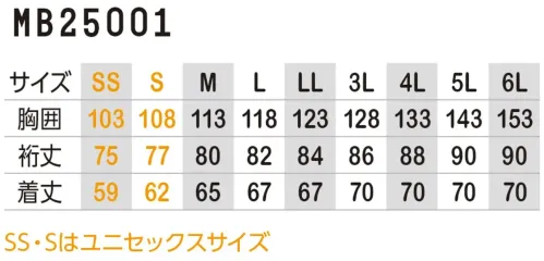 コーコス信岡 MB25001 エコ・ストレッチ ブルゾン サイズ／スペック