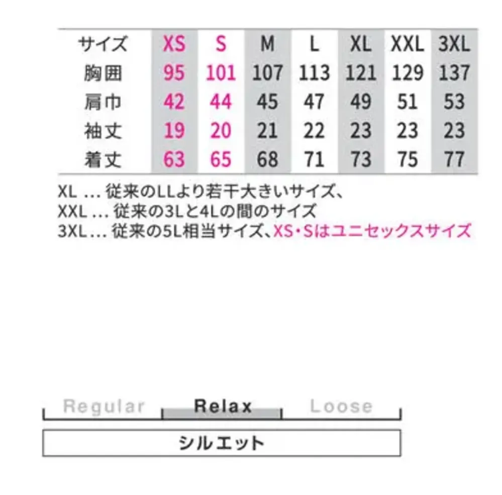 ディッキーズ D-6017 半袖Tシャツ サイズ・スペック