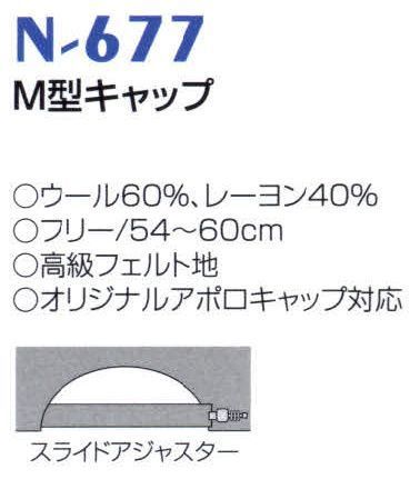 ナショナルハット N-677 M型キャップ オリジナルアポロキャップ対応。 サイズ／スペック