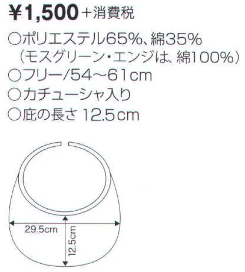 ナショナルハット N-651 大庇サシコミバイザー  サイズ／スペック