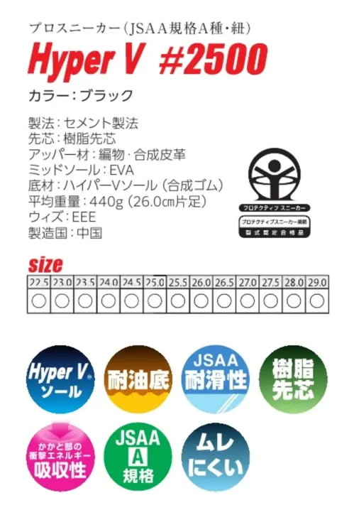 日進ゴム 2500 Hyper V #2500 サイズ／スペック