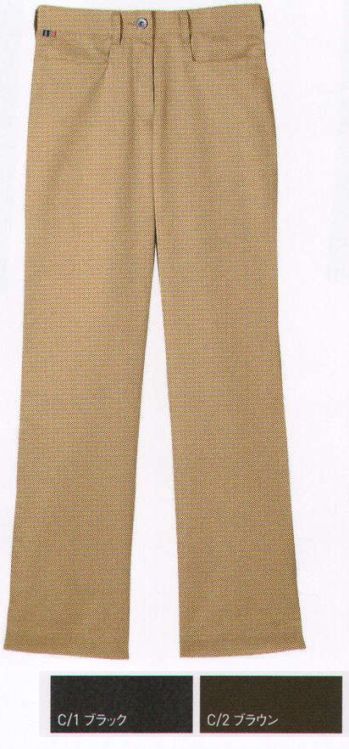 男女ペア パンツ（米式パンツ）スラックス 大川被服 02855 ノータックチノパンツ（レディース） 作業服JP