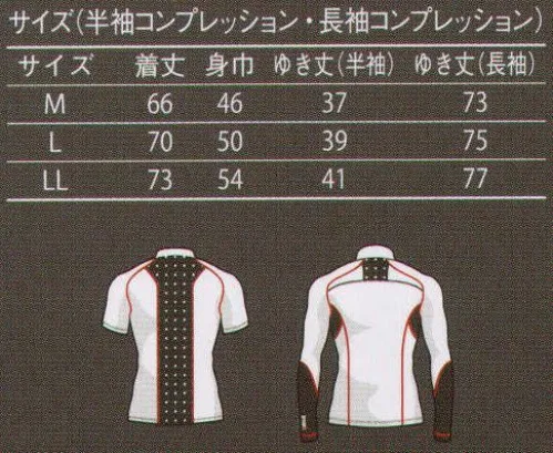 大川被服 05036 半袖コンプレッション（K5036） 本格的なワーカーが納得して頂くコンプレッションウェア。スポーツメーカーをはじめ20社以上のメーカーの品物を研究し、過酷な作業現場で一日快適に着ていただける着心地を見つけました。その結果マラソンやゴルフ、野球などのアスリートの方にもご支持していただく自信作に仕上がりました。「フラットシーマ」肌に縫い目が擦れないように平らに仕上げたフラットシーマ仕様採用。快適な着心地を実現しました。 サイズ／スペック