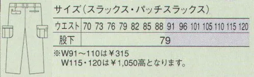 大川被服 39006 カーゴパンツ（39006） 人に地球にやさしい綿タッチのエコ素材を使用。コットンとポリエステルの二層構造糸使いのハイクオリティー素材です。洗濯後にすばやく乾き、シワになりにくい肌触りのよい素材です。 サイズ／スペック