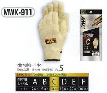 メンズワーキング 手袋 おたふく手袋 MWK-911 耐切創手袋 10G（5双入） 作業服JP