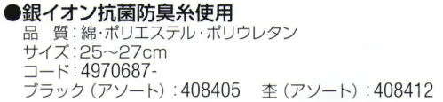 おたふく手袋 S-833 銀イオン5本指靴下(3足組×5組入) 銀イオン抗菌防臭糸使用※3足組×5組入り。※この商品はご注文後のキャンセル、返品及び交換は出来ませんのでご注意下さい。※なお、この商品のお支払方法は、前払いにて承り、ご入金確認後の手配となります。 サイズ／スペック