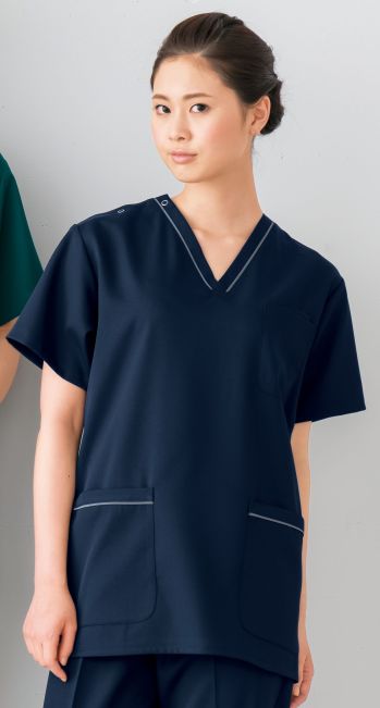 ドクターウェア 半袖ジャケット（ブルゾン・ジャンパー） オンワード HS-8006 男女兼用スクラブ 医療白衣com