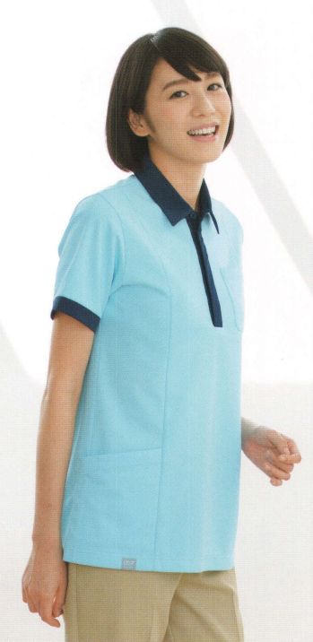 介護衣 半袖ポロシャツ オンワード HS-8030 ポロシャツ（男女兼用） 医療白衣com