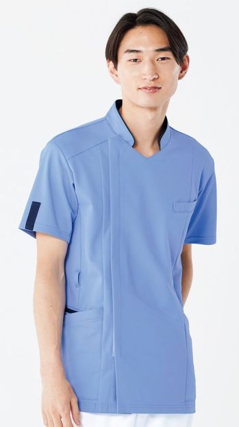 ドクターウェア 半袖ジャケット（ブルゾン・ジャンパー） オンワード HS-8105 サイドファスナースクラブ(メンズ) 医療白衣com