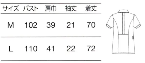 オンワード BR-1126 ジャケット（マタニティ） 快適マタニティユニフォーム快適に着られる工夫をほどこしながら、美しいシルエットもキープ。ラフィ―リアの人気シリーズにマタニティウェアを追加することで、院内の統一感を損なわず、チームの一員としての意識もそのままに。■ポイント・前面はゆったり、背面はすっきり。ラクに着られて、後ろ姿をきれいに見せる設計です。 サイズ／スペック