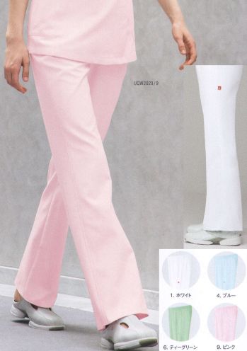 ナースウェア パンツ（米式パンツ）スラックス ルコックスポルティフ UQW2029 セミブーツカットパンツ 医療白衣com