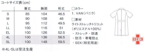 ルコックスポルティフ UQM4013 メンズドクターコート ダブルの半袖タイプで、品良く、心地よく。あたたかみを感じさせる色合い。白はホワイトではなく、バニラホワイト。※4L・5Lは受注生産となります。ご注文後のキャンセル・返品・交換ができませんので、ご注意下さい。※受注生産品のお支払方法は、先振込（代金引換以外）にて承り、ご入金確認後の手配となります。 サイズ／スペック