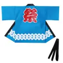 祭り用品jp 祭り半天・シャツ ハッピ アーテック 18757 カラー不織布ハッピ 祭 吉原つなぎ柄 青 L